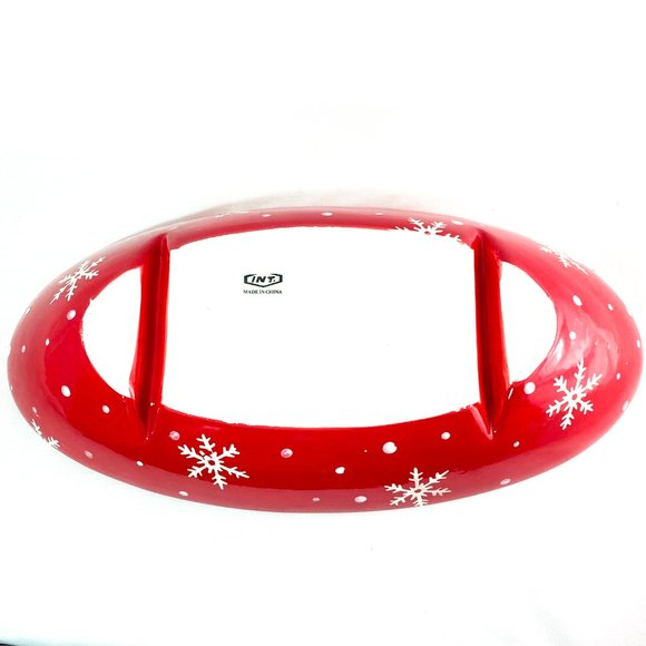 3 Section Divided Compartment Serving Tray Platter Christmas Frosty the Snowman - Picture 6 of 6